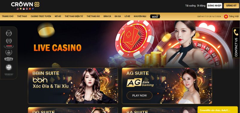 Crown88 - Nhà cái cá cược hàng đầu tới từ đảo quốc sư tử 3 Siêu Phẩm Live Casino Mang Tới Đa Dạng Những Trò Chơi Hấp Dẫn